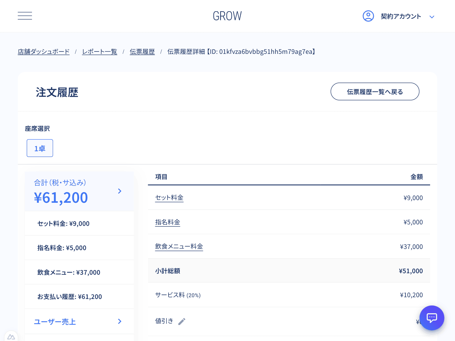 注文履歴詳細画面