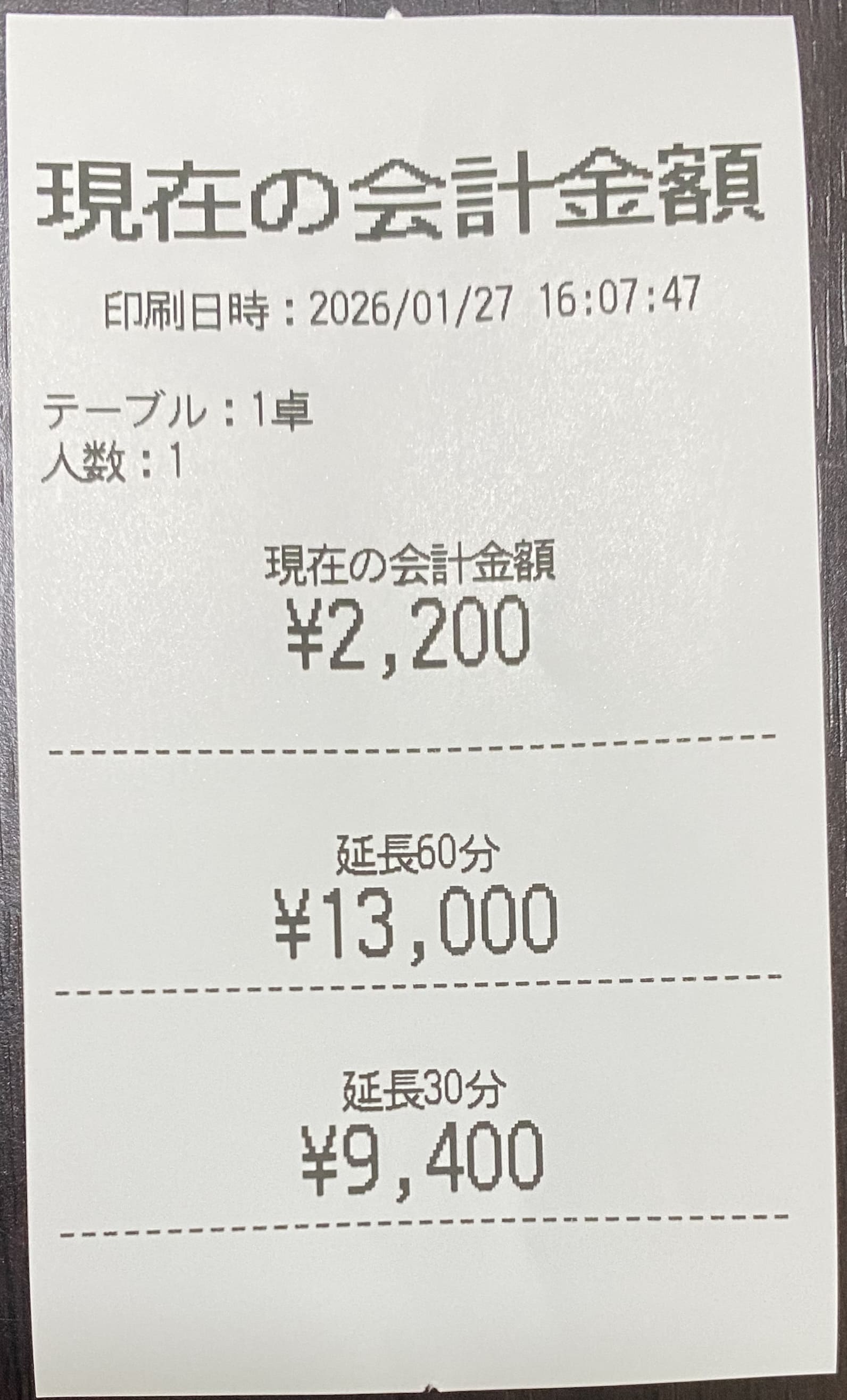前金差引後の延長交渉伝票のイメージ